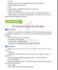 Soạn Ngữ văn 6 Cánh diều tập 1 Bài 3: Thực hành viết & Nói và nghe: Kể về một kỉ niệm của bản thân (trang 64-68)