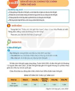 Giải SGK Lịch sử và Địa lí lớp 5 Kết nối tri thức Bài 23 Dân số và các chủng tộc chính trên thế giới (trang 98-100)